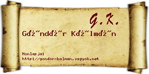 Göndör Kálmán névjegykártya