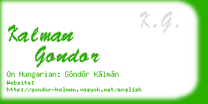 kalman gondor business card